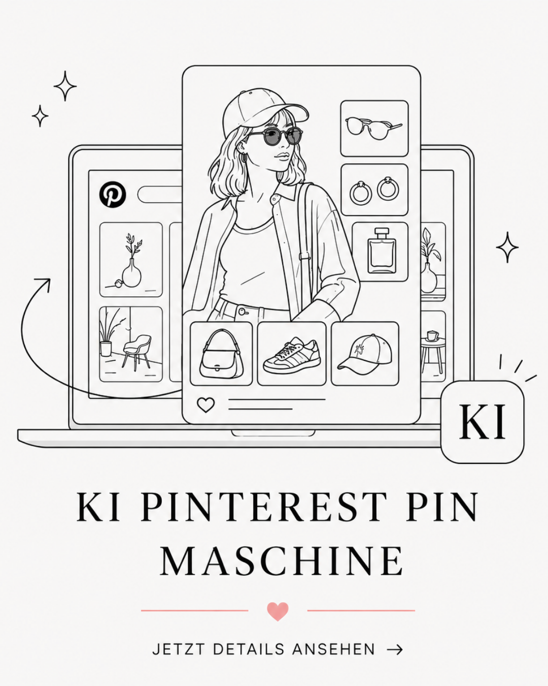 KI Pinterest Pin Maschine Details